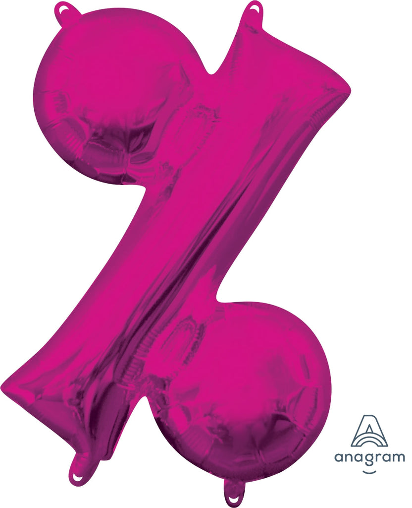 16" Airfill Only Symbol " % " Pink Foil Balloon