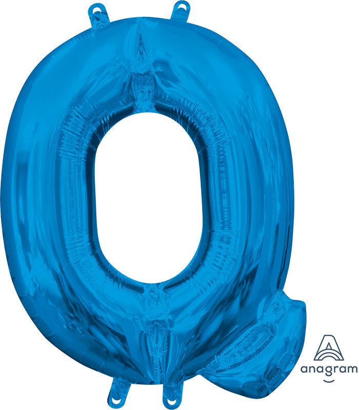 16" Airfill Only Anagram Brand Letter "Q" Blue Foil Balloon