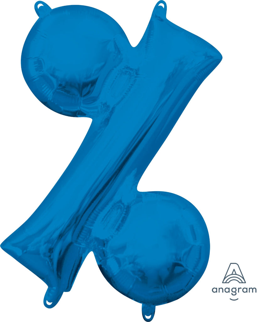 16" Airfill Only Symbol " % " Blue Foil Balloon