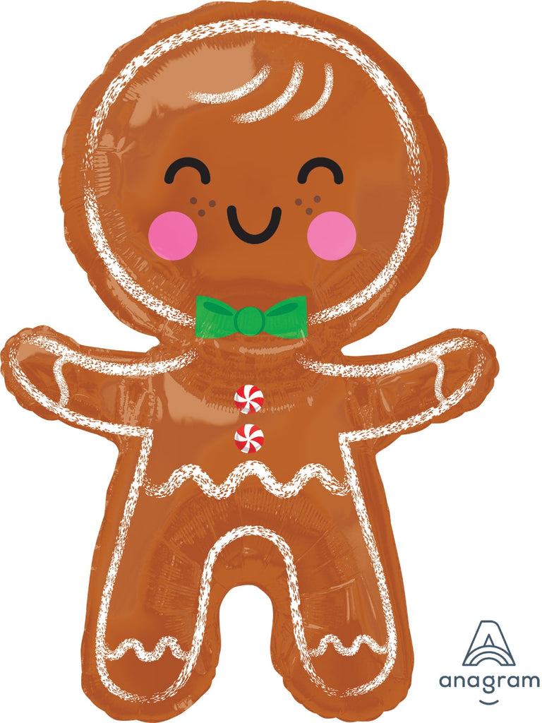 31" Happy Gingerbread Man Foil Balloon