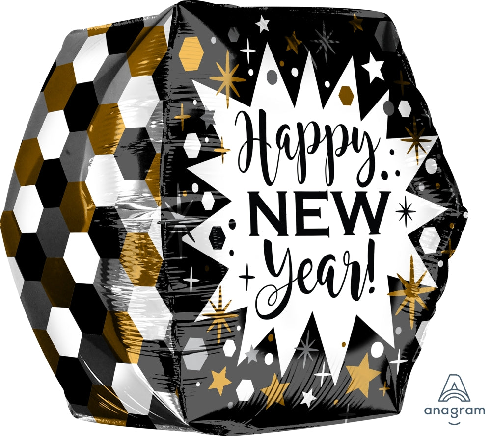 16" Anglez Geometric New Year Foil Balloon
