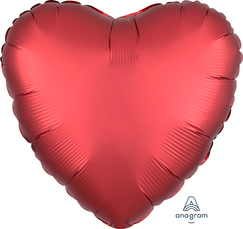 18" Satin Luxe Sangria Heart Foil Balloon