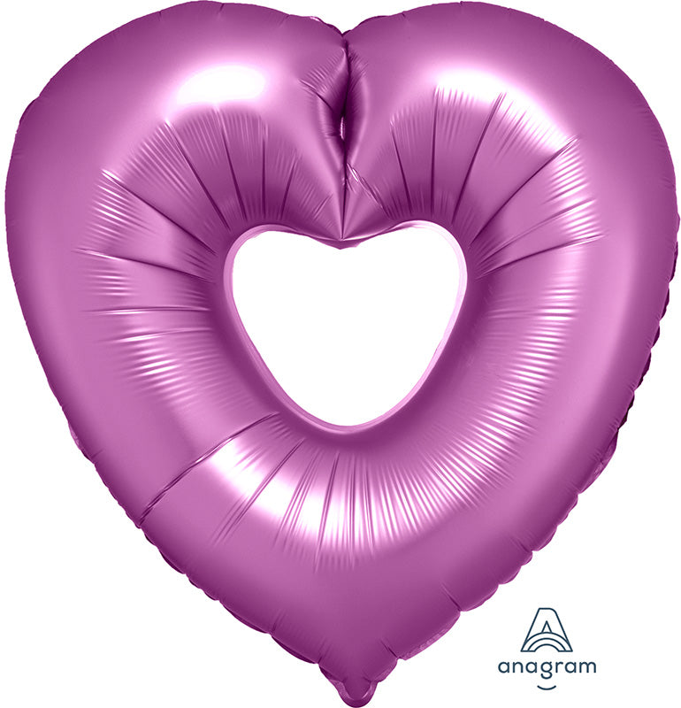26" Flamingo Open Heart SuperShape Foil Balloon