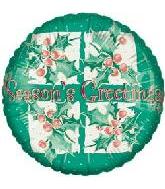 9" Airfill Only Season's Greetings Holly Balloon