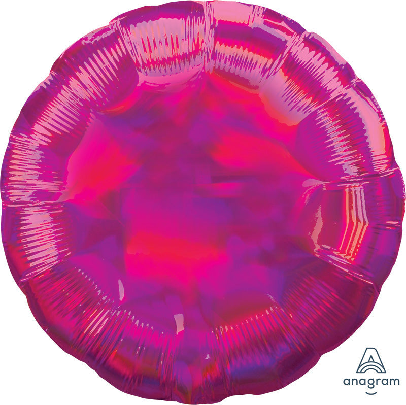 18" Iridescent Magenta Circle Foil Balloon