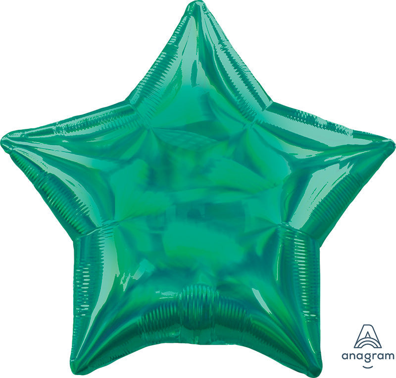 18" Iridescent Green Star Foil Balloon