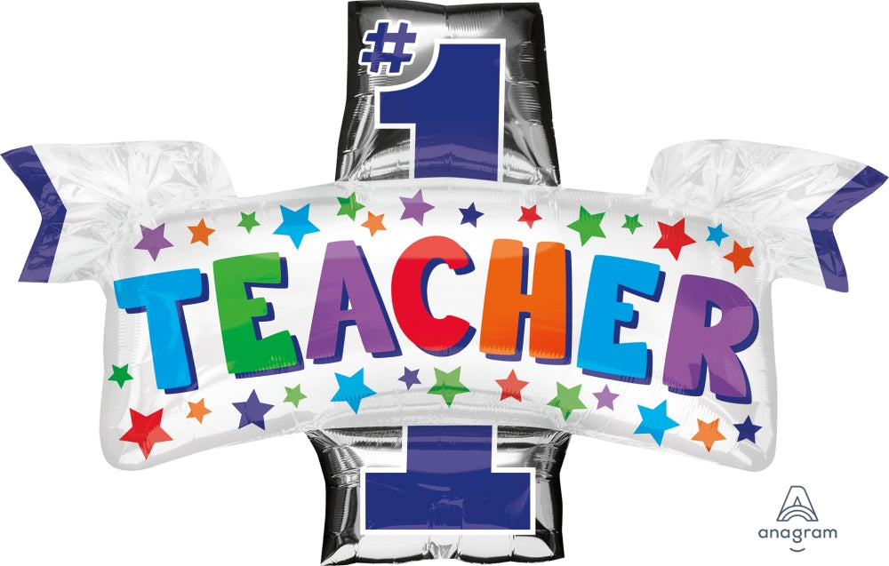 38" #1 Teacher Foil Balloon