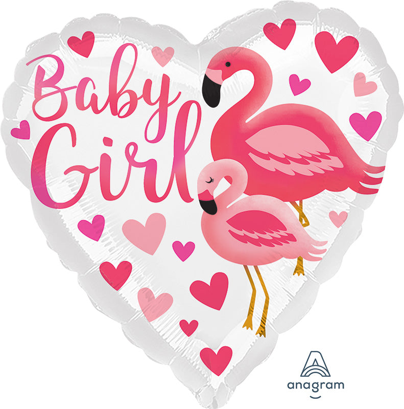 18" Flamingo Baby Girl Foil Balloon