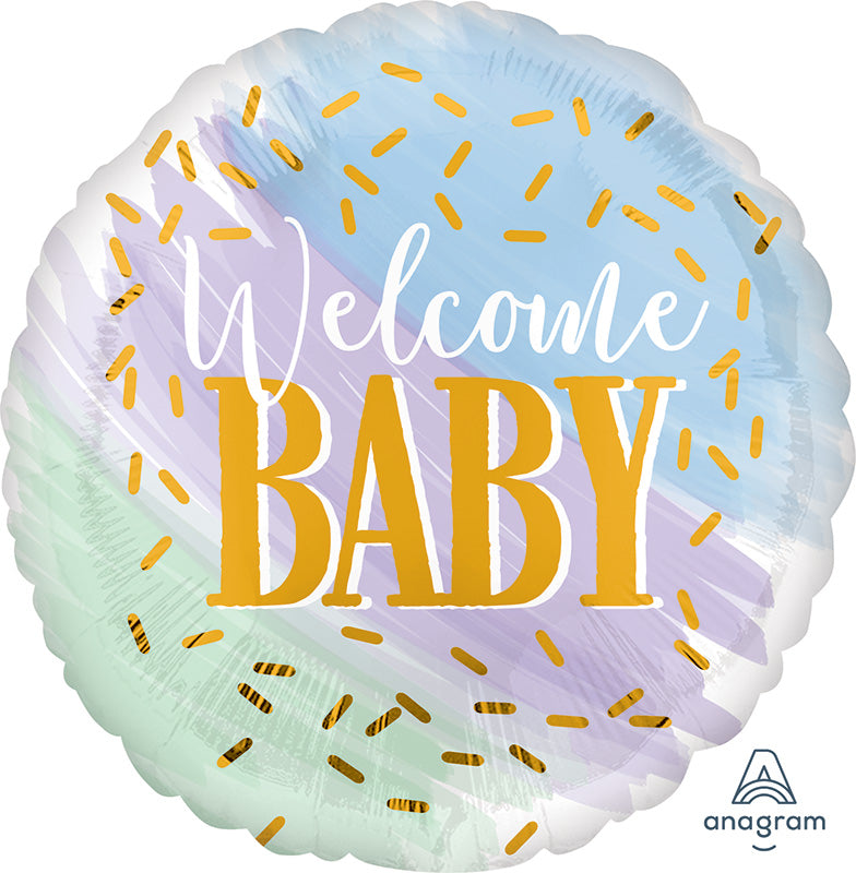 18" Watercolor Welcome Baby Foil Balloon