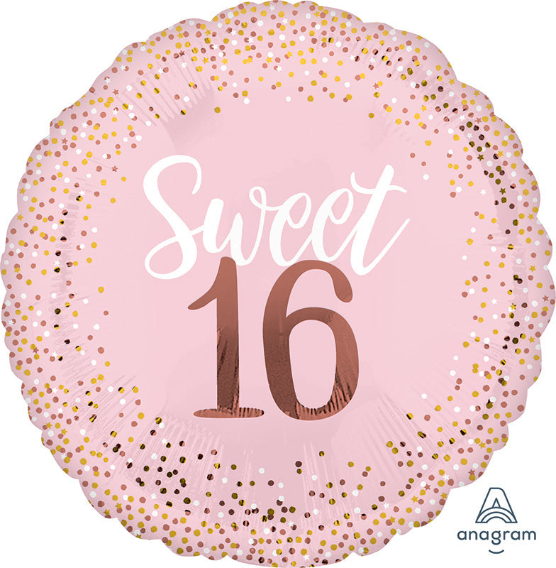 28" Jumbo Sixteen Blush Foil Balloon