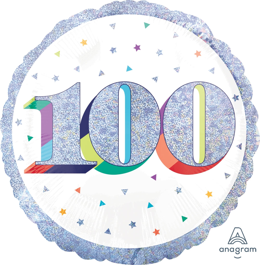 18" Holographic Jumbo Number Balloon Shape 100 Foil Balloon