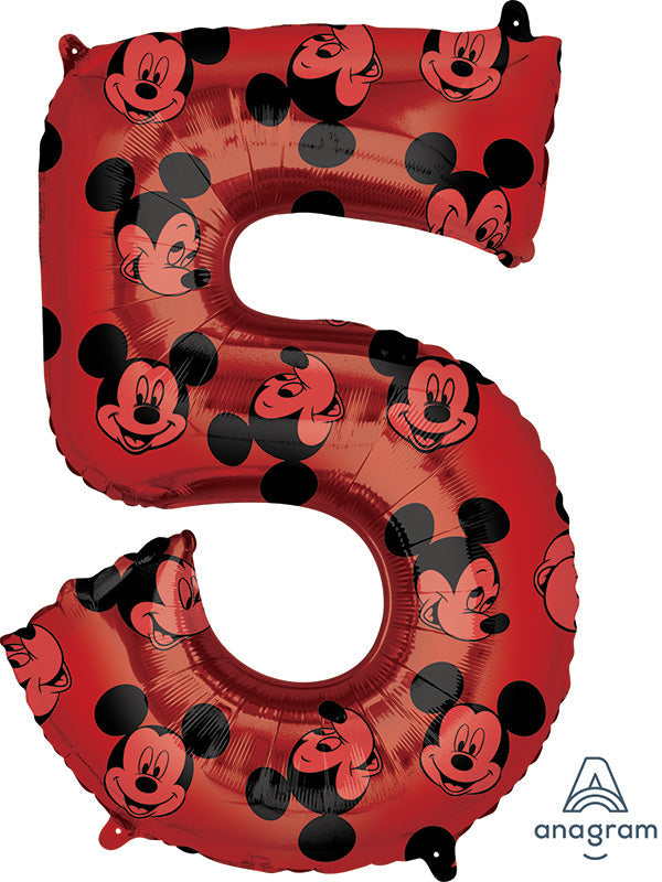 33" Mickey Mouse Forever Number 5 SuperShape Foil Balloon