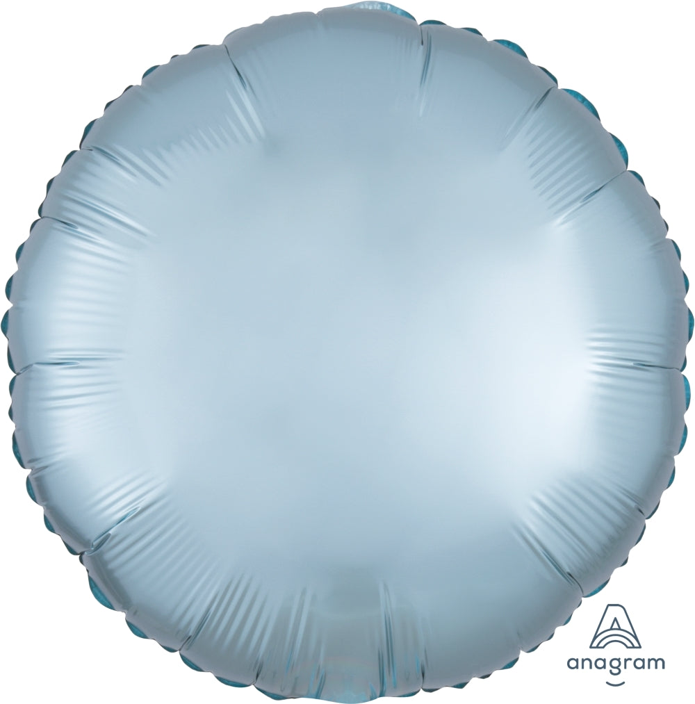 18" Satin Luxe Circle Pastel Blue Foil Balloon