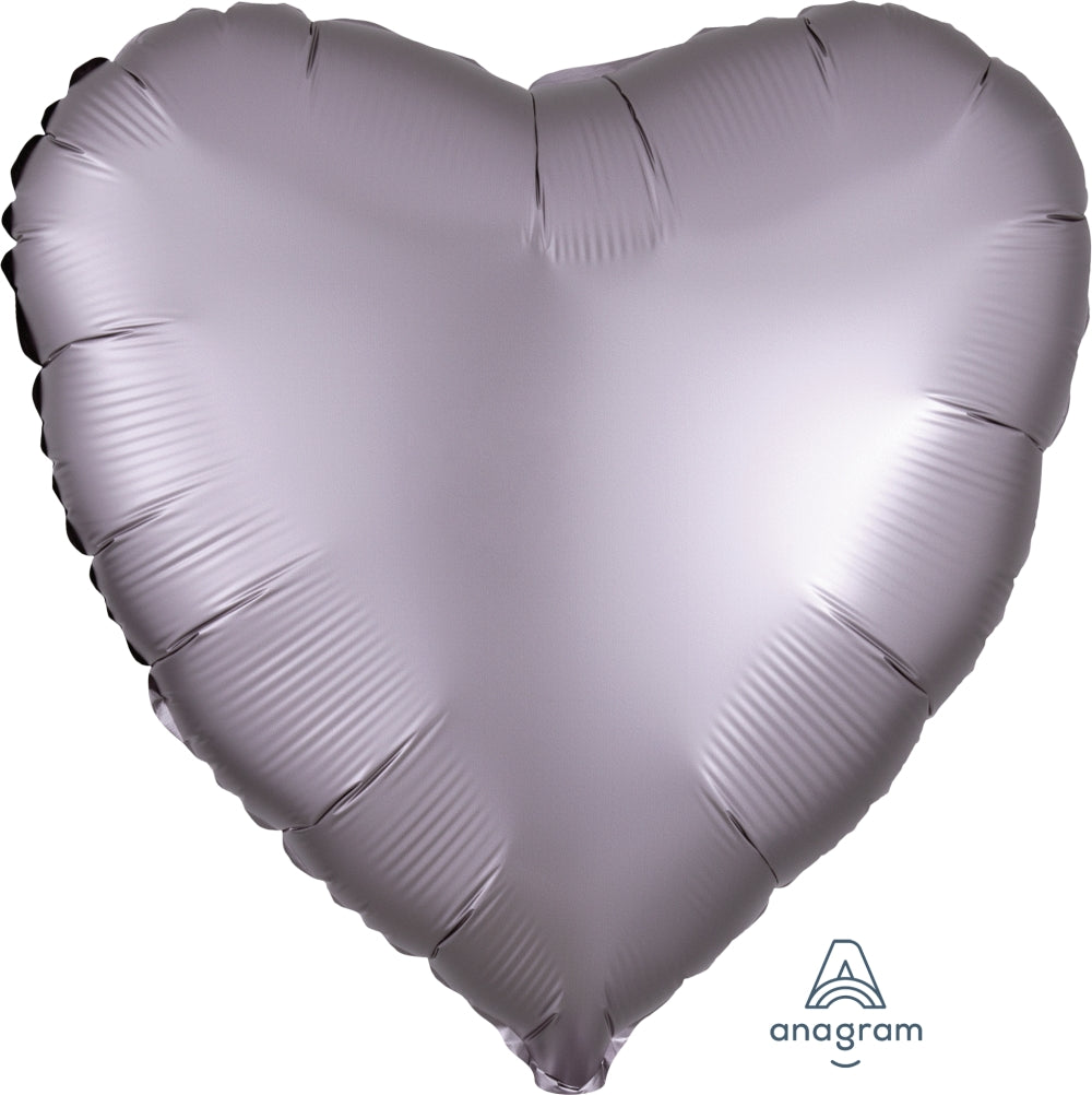 18" Satin Luxe Heart Greige Foil Balloon