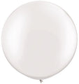 30" Qualatex Latex Balloons Pearl WHITE (2 Per Bag)