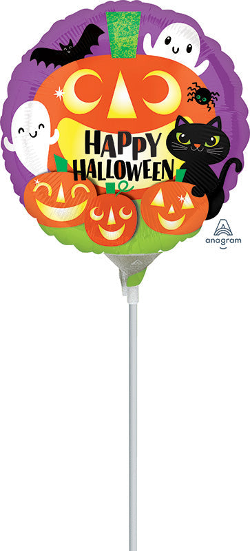 9" Airfill Only Happy Halloween Friends Foil Balloon
