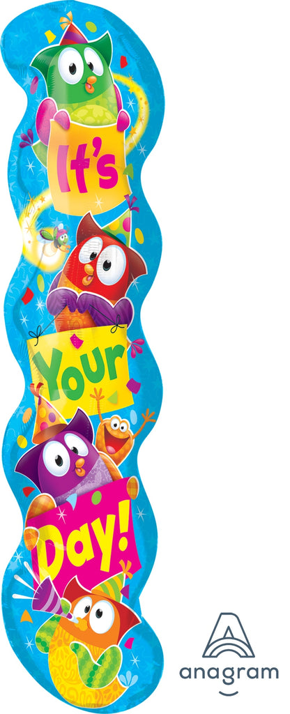 40" Trend Owl-Stars Happy Birthday Foil Balloon