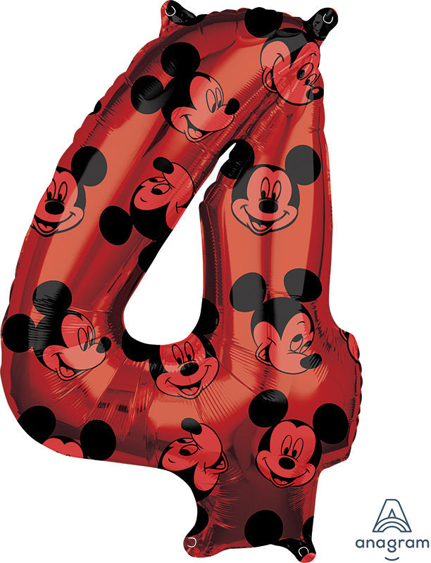 26" Mickey Mouse Forever Number 4 Mid-Size Foil Balloon