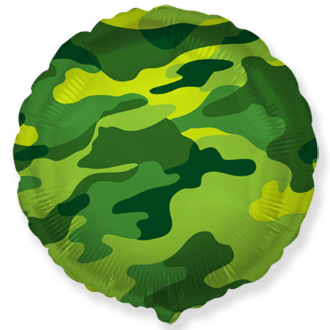 18" Round Circle Shaped Military Camouflage Foil Balloon