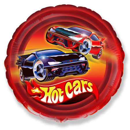 18" Hot Cars Mylar Balloon