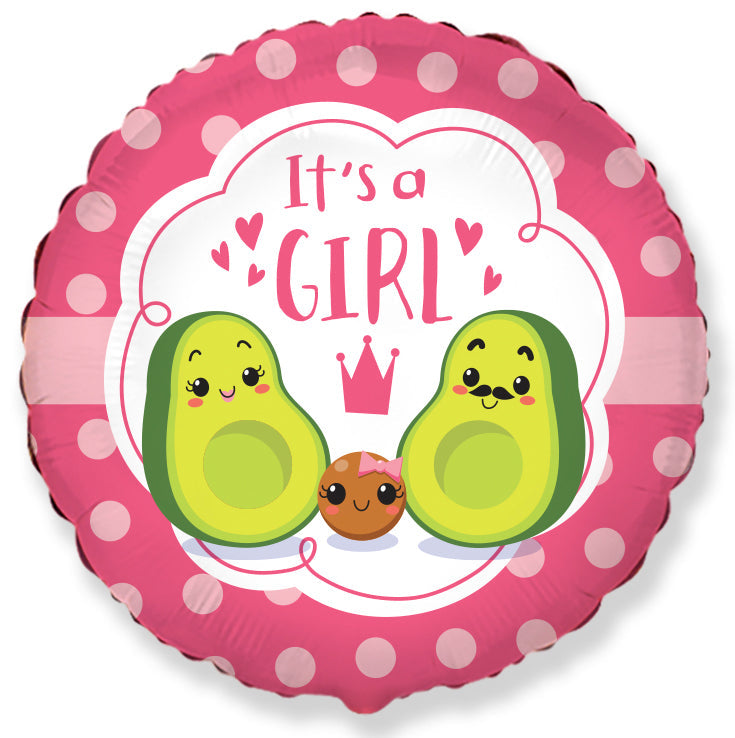 18" It's a Girl Avocado Foil Balloon