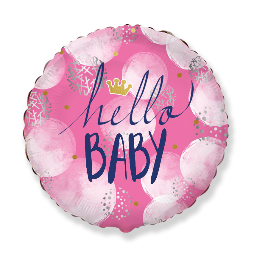 18" Hello Baby Girl Foil Balloon