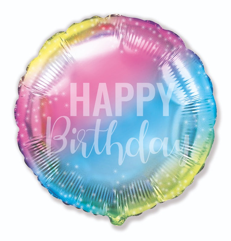 18" Happy Birthday Gradient Foil Balloon
