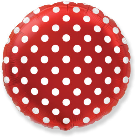 9" Round Dots Airfill Only Mini Balloon Red
