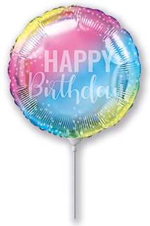 9" Airfill Only Gradient Happy Birthday Foil Balloon