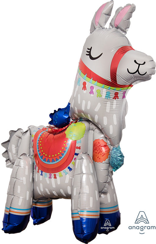 23" Airfill Only Multi-Balloon Consumer Inflatable Standing Llama Foil Balloon