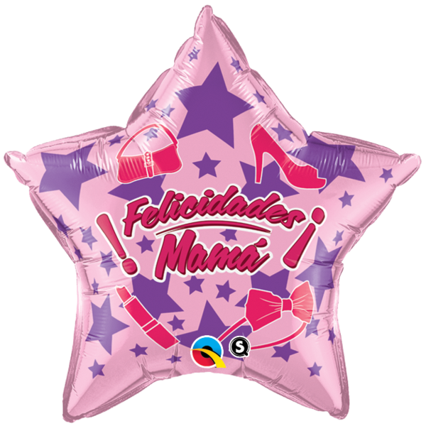 18" Felicidades Mama Stars Foil Balloon (Spanish)