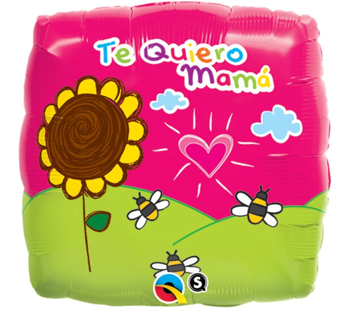 18" Te Quiero Mama Dibujo Square Balloon (Spanish)