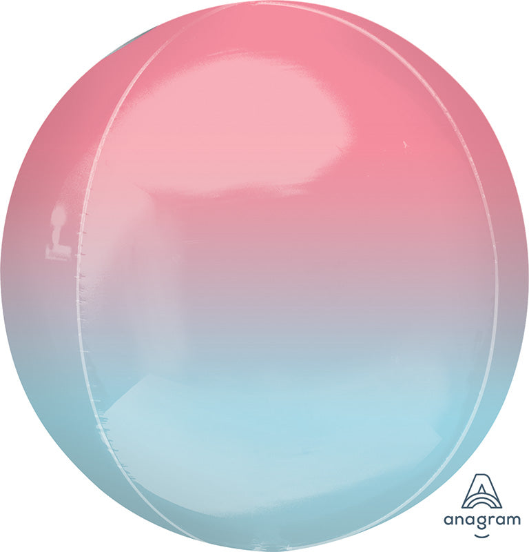 16" Ombre Orbz Pastel Pink & Blue Foil Balloon