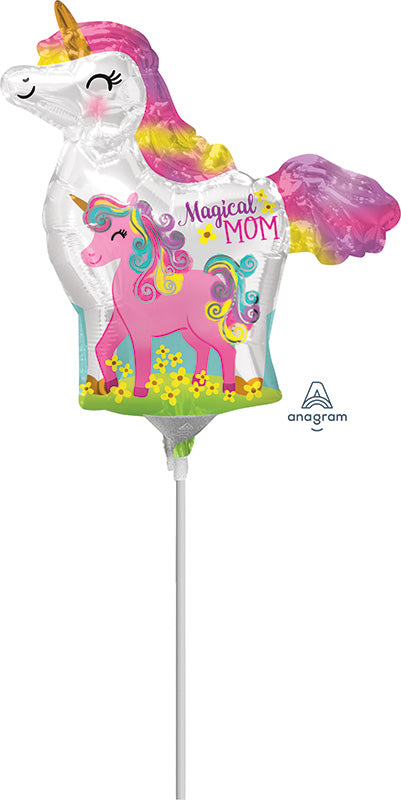Airfill Only Mini Shape Mama & Baby Unicorn Foil Balloon