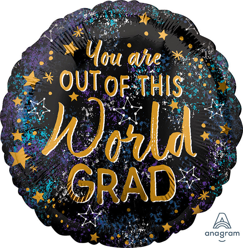 18" Out of this World Grad Foil Balloon