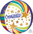 16" Congrats Stars Orbz Foil Balloon