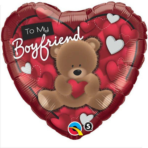 18" To My Boyfriend Bear Mylar Balloon