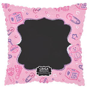 18" Baby Pink Chalkboard Foil Balloon