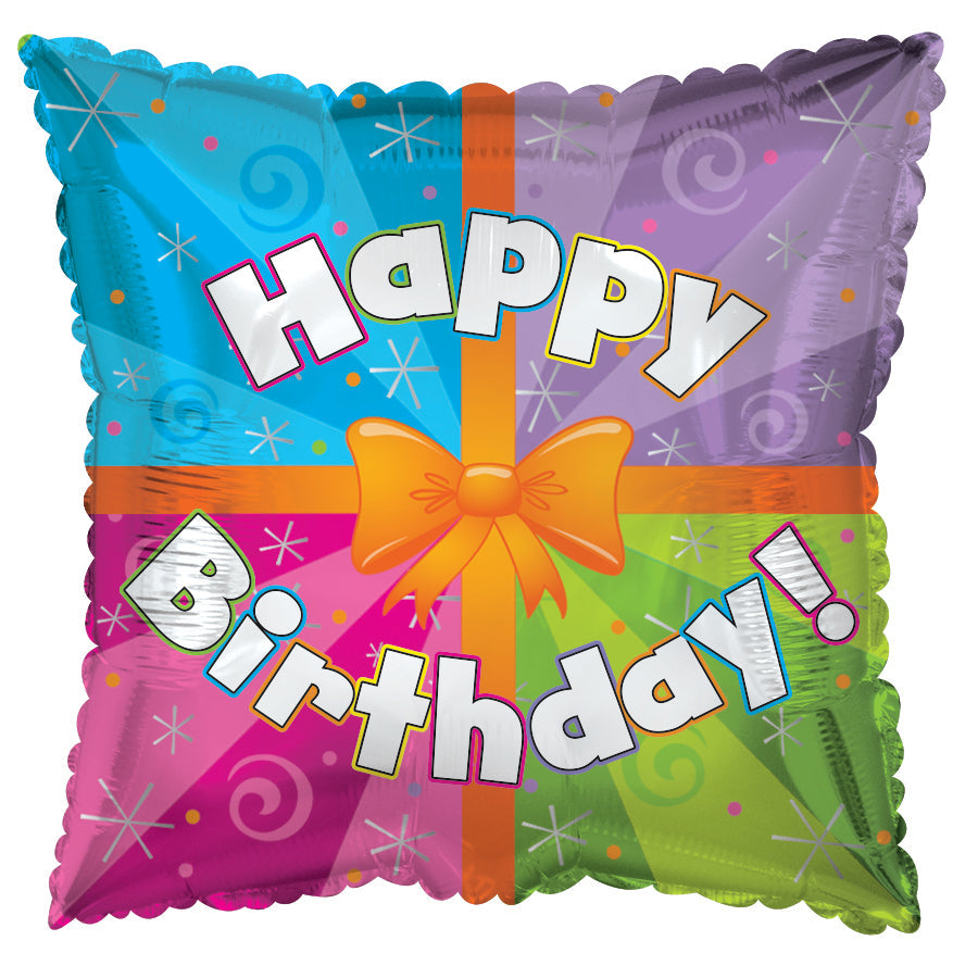 17" Happy Birthday Day Colorful Present Balloon