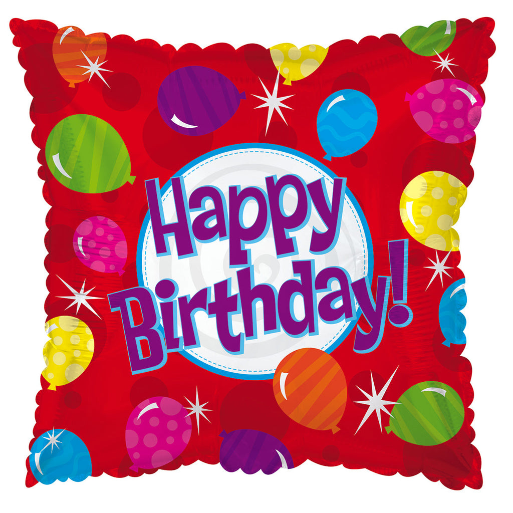 17" Happy Birthday Day Bright Balloons Balloon