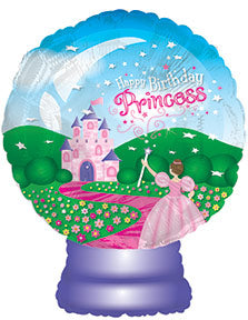 22"Happy Birthday Princess Globe Packaged Balloon