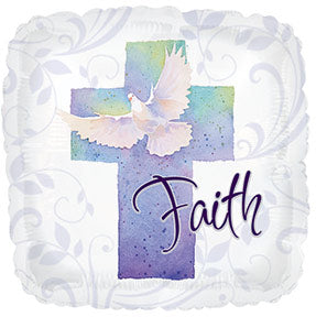 17" Faith Square Balloon Packaged