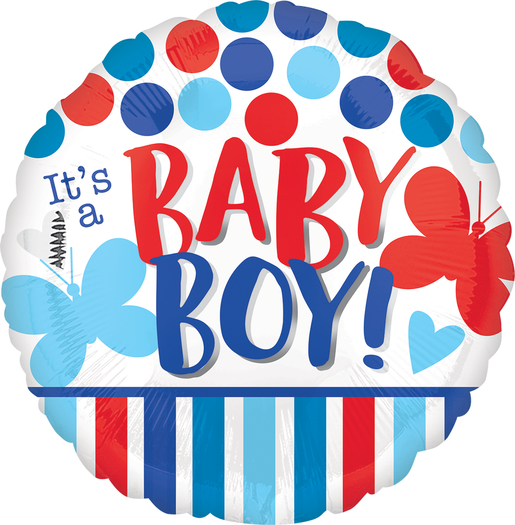 18" It's A Boy Red & Blue Foil Balloon