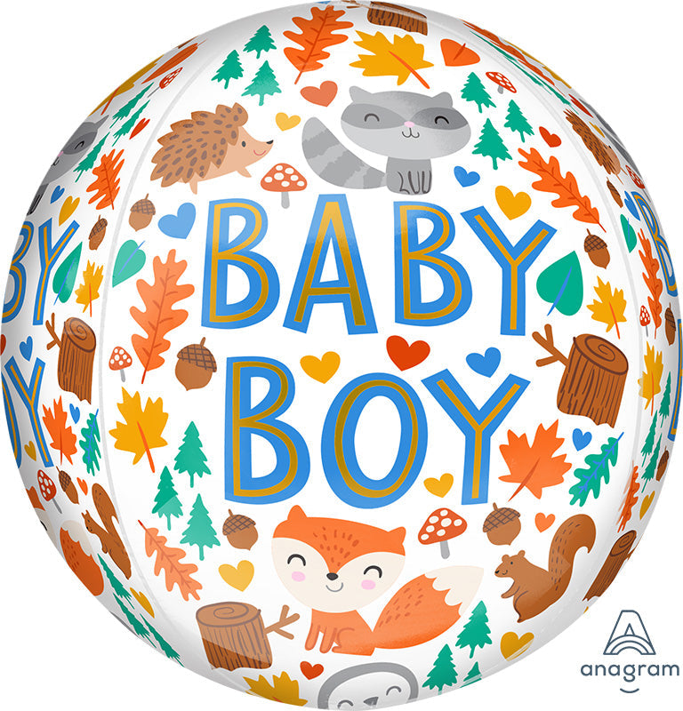 16" Orbz Baby Boy Woodland Fun Foil Balloon