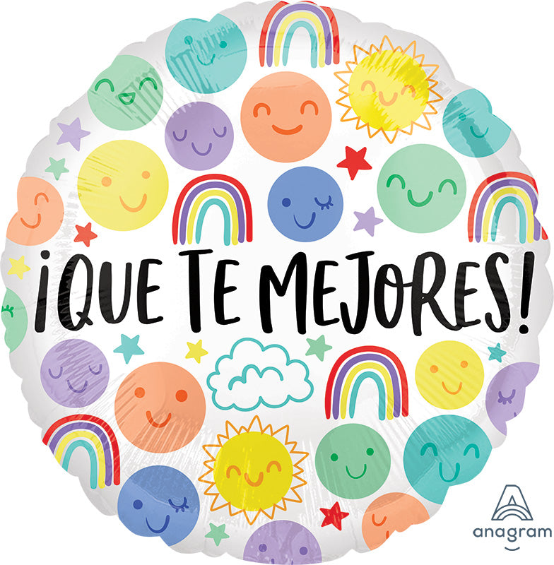 18" Que Te Mejores Happy Doodles (Spanish) Foil Balloon