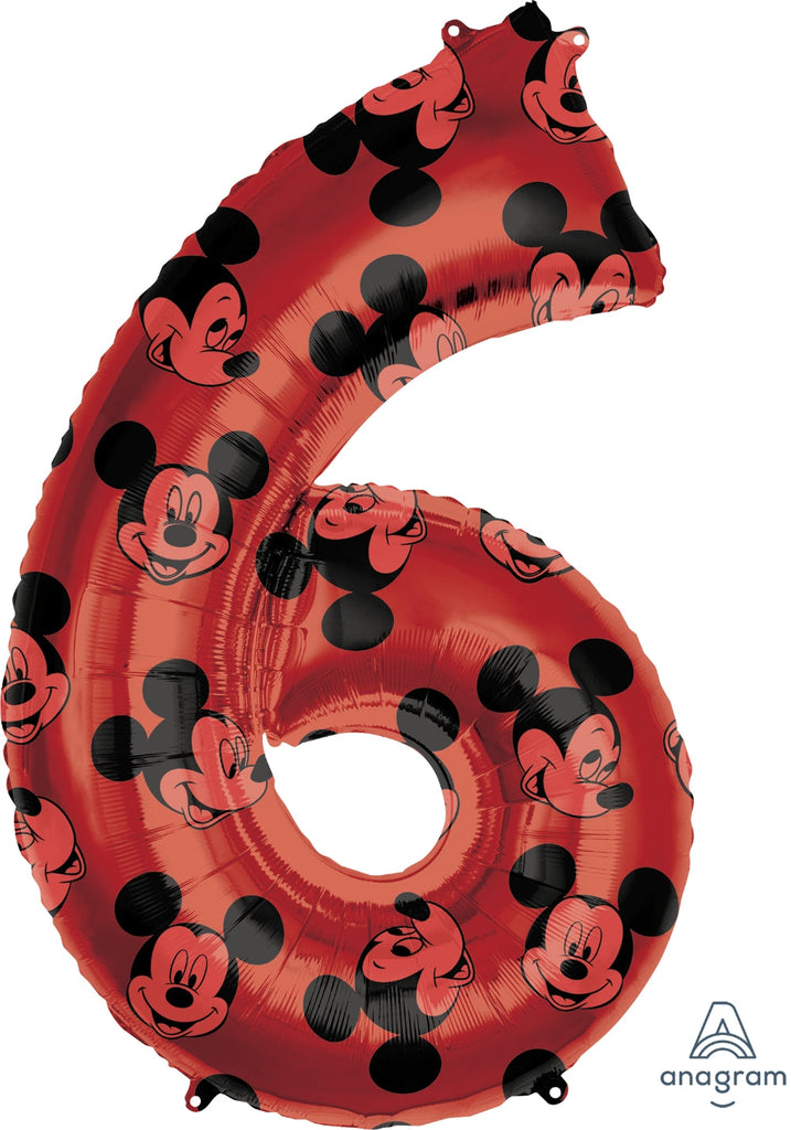 34" Mickey Mouse Forever Number 6 SuperShape Foil Balloon