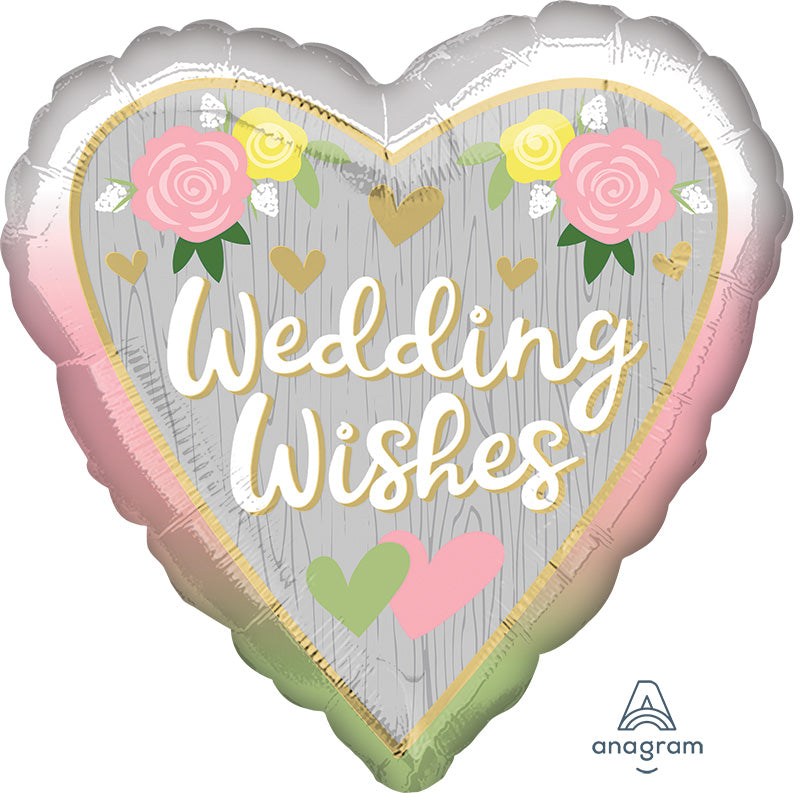 18" Wedding Wishes Ombre Foil Balloon