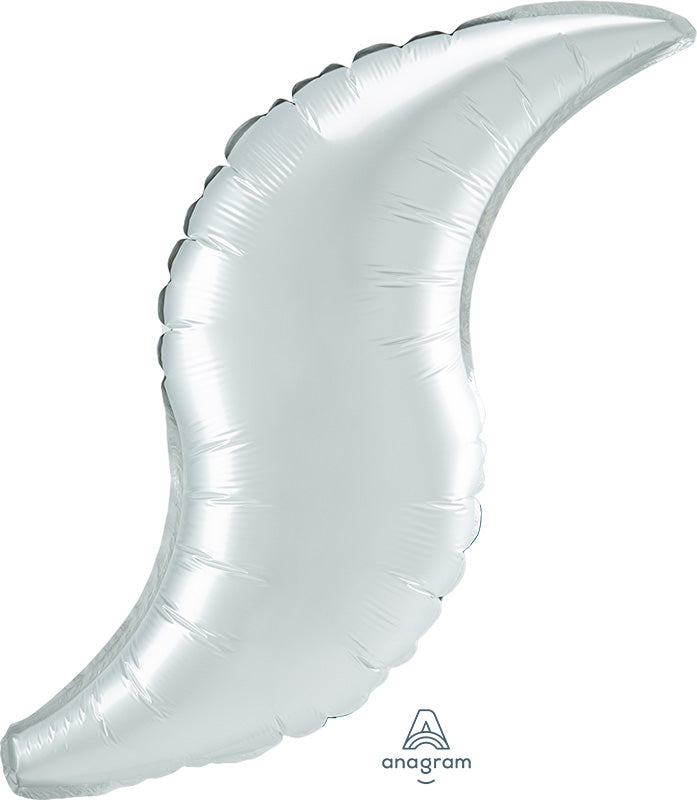 42" White Satin Curve Foil Balloon