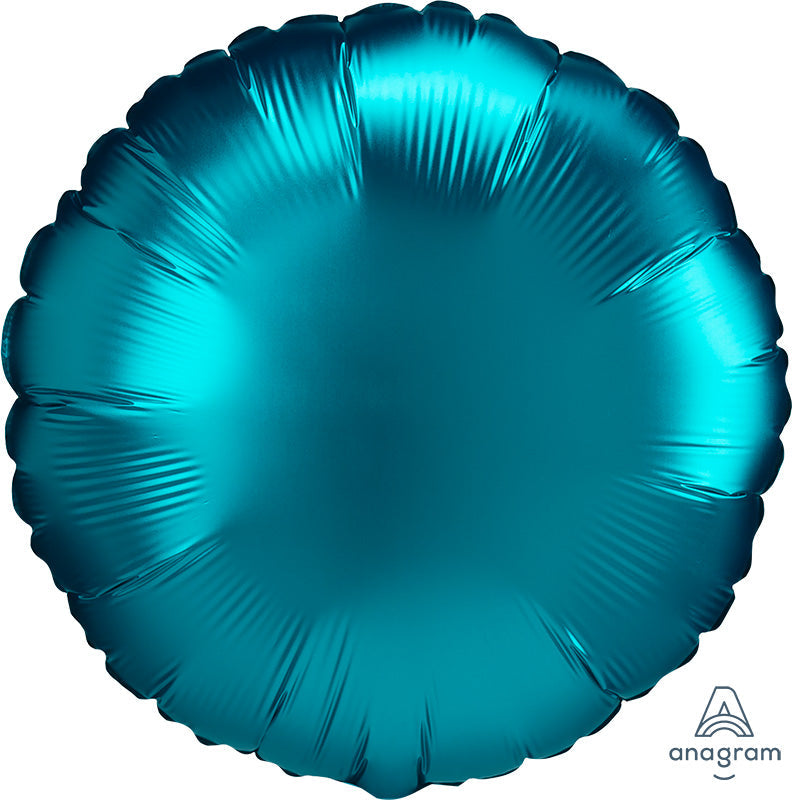 18" Satin Luxe Aqua Circle Foil Balloon