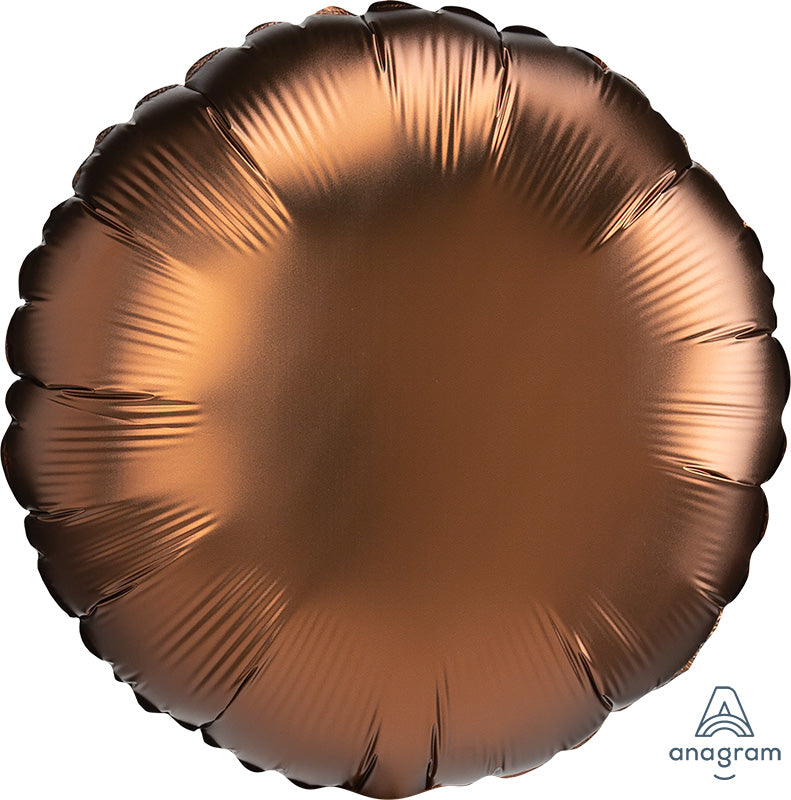 18" Satin Luxe Cocoa Circle Foil Balloon